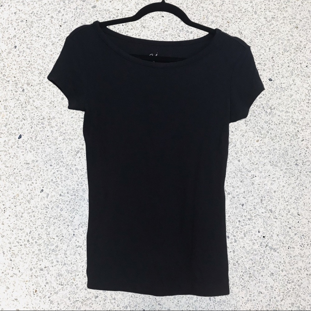CLEARANCE Andrea Jovine t-shirt solid color dark navy / black short sleeves